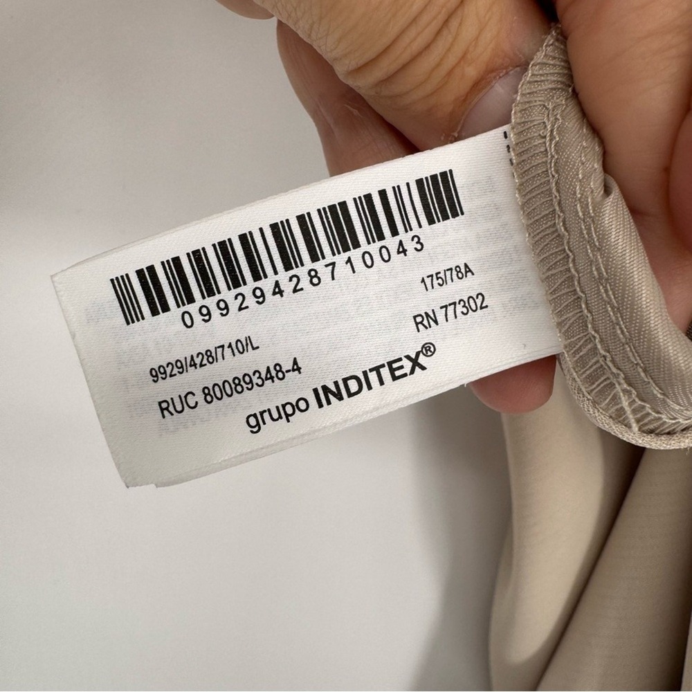 ZARA Flowy Ankle Pants Drawstring Tapered Leg Relaxed Fit Cream/Ivory Size L - Picture 12 of 13
